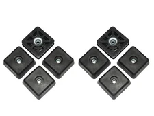 8 LARGE SQUARE RUBBER FEET 0.590 H X 1.500 W  AMPS INDUSTRIAL - US MADE FREE S&H