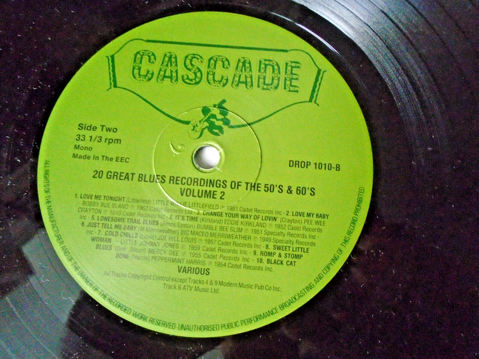 20 Great Blues Vol 2 Of the 50,s 60,s Lp Tested Record / Cascade Drop ...