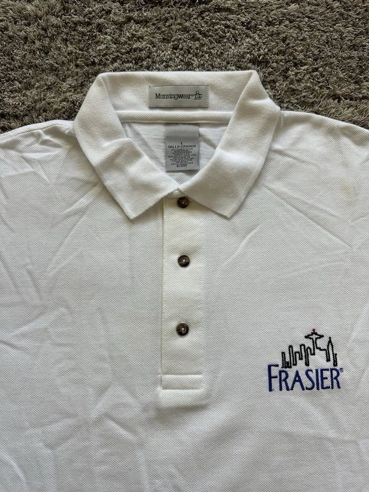 Vintage Frasier Paramount Promo TV Show 90s Long Sleeve Henley Polo Shirt Large - Image 2 of 4