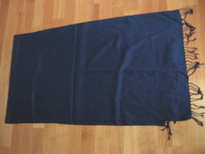 Herren SCHAL TUCH Fransen SCHWARZ Wolle/Viskose L 200cm B 51cm NEU