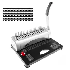 Comb Binding Machine 21 Holes 450 Sheets Binding Machine Includes 100 PCS Rub...