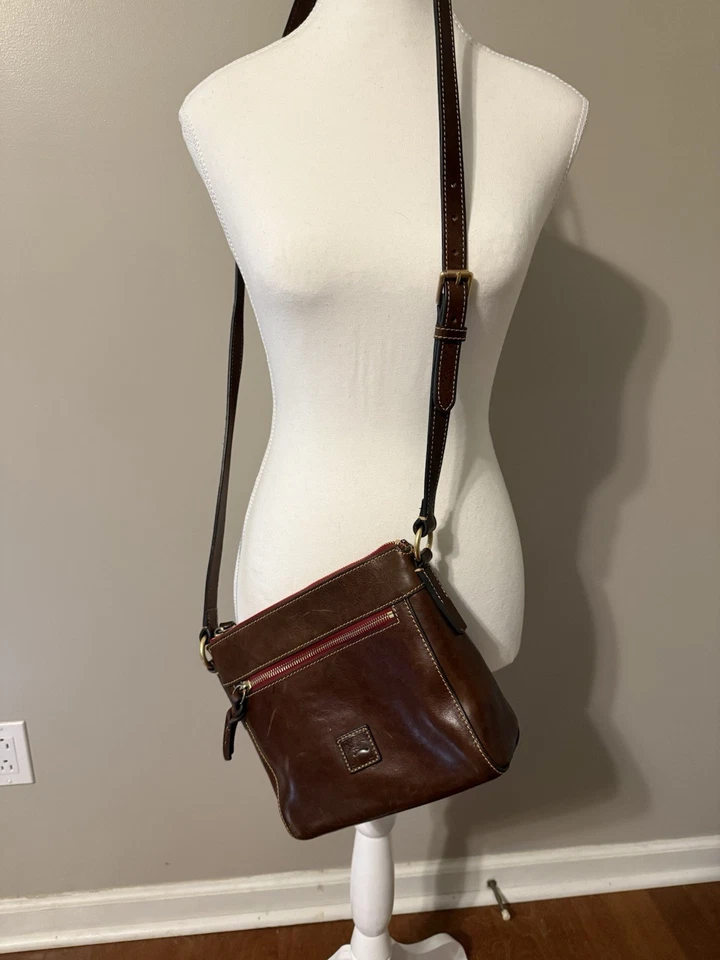 Dooney& Bourke Allison Brown Leather Florentine Vacchetta Crossbody Purse w/Cert - Image 2 of 4