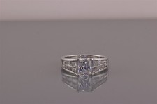 Epiphany Sterling Silver Cubic Zirconia Tapered Baguette Band Ring 925 Sz: 7