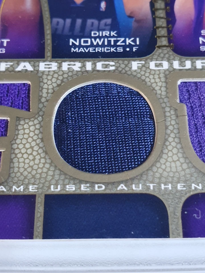 2009 SP Game Used Kobe Bryant Dirk Nowitzki Nash Garnett #PATCH Quad Jerseys - Image 3 of 4