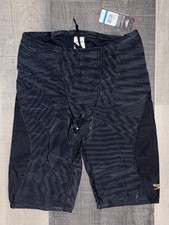 SPEEDO MENS ECO PRINTED SPLICE JAMMER RACE COMPETITION SWIMSUIT STORM SZ 36 NWT