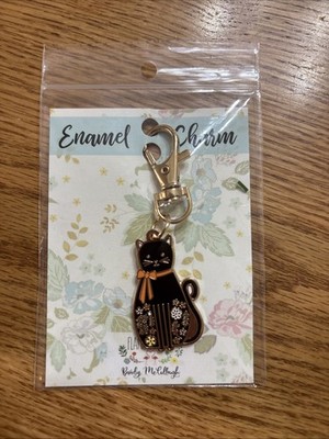 Flamingo Toes - BLACK CAT Enamel Charm By Beverly McCullough 