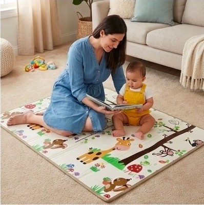 Baby Play Mat 59''*79'' Foldable Foam double side play options Baby Play Mat