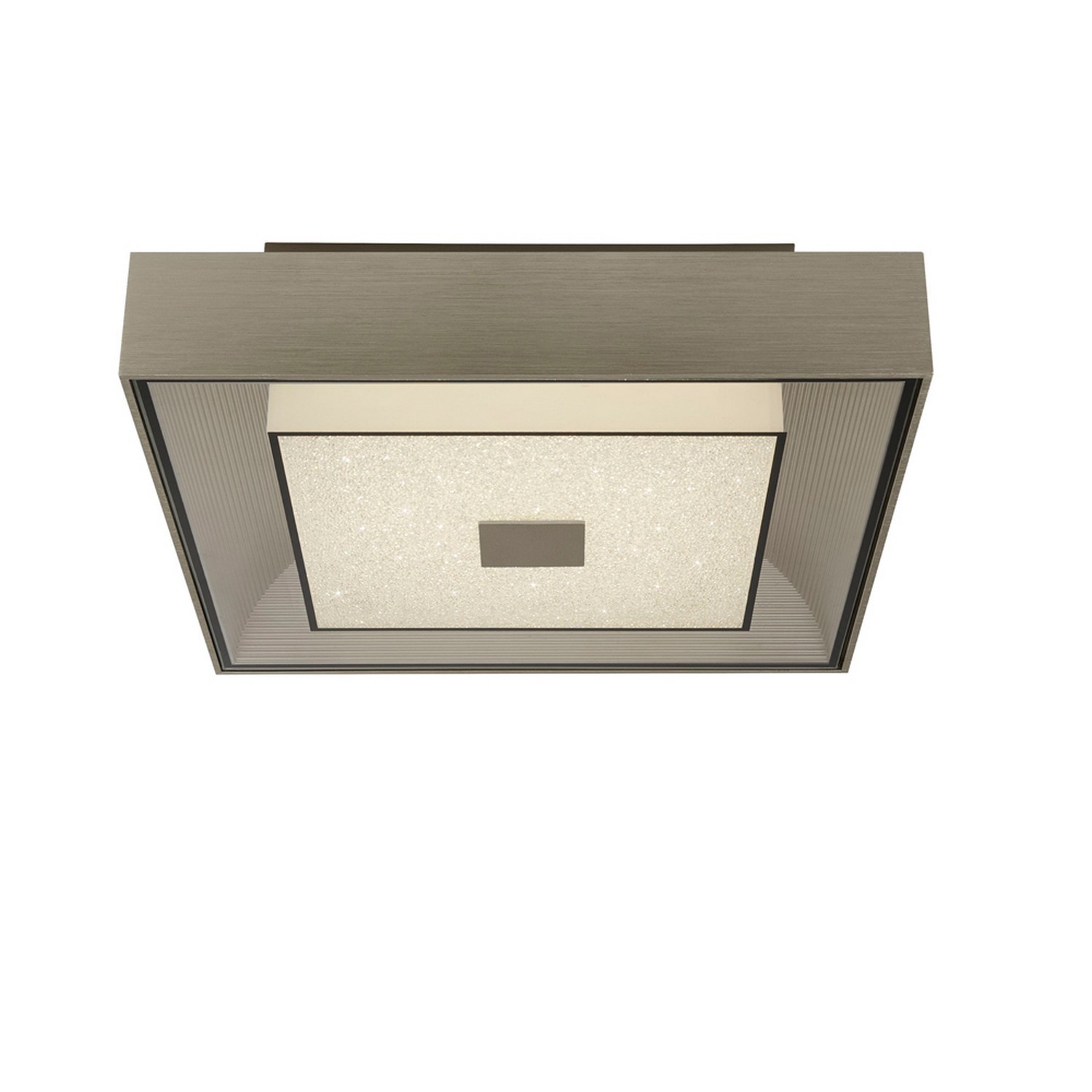 Silver Finish Crystal Sand Diffuser LED Flush Halls Porch Ceiling Fitting Light