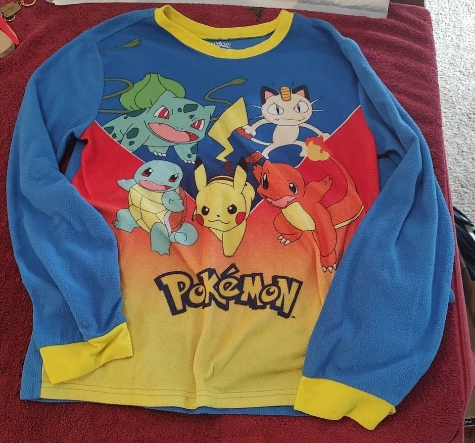 Pokémon PIKACHU XL 14/16 BOYS 2pc Long Sleeve Top and Pants Pajama Set  - Image 2 of 4