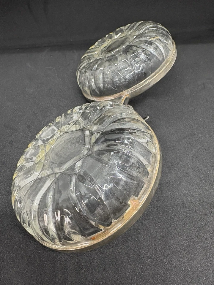 Glass And Silver Plate Double Snack Bowl, Nut Bowl, Candy Bowl, Duck, 12cm Dia - Image 3 of 3