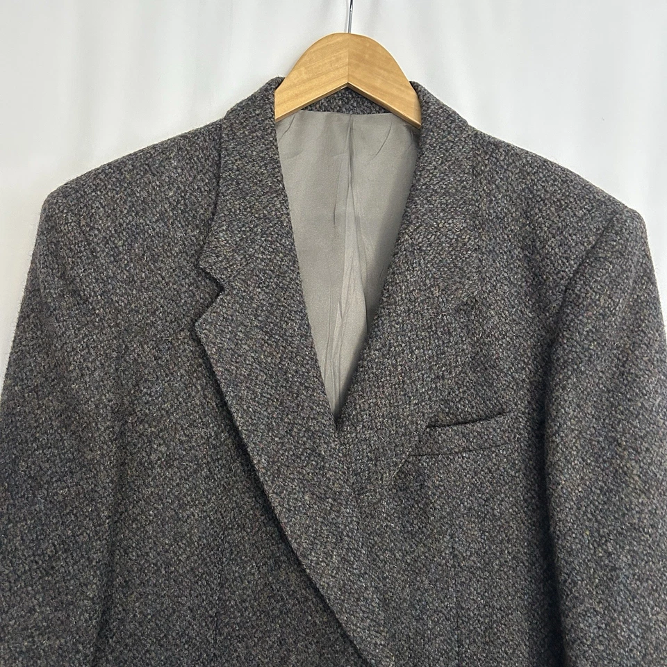 Abrigo deportivo de lana escocesa Harris Tweed 44R Heritage Academia años 90 Escocia Foto 2 de 4