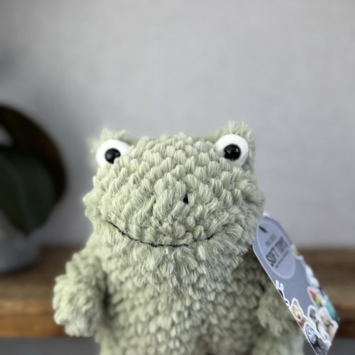 Jellycat Flumpie Frosch - Jellycat grün strukturiert mollig Frosch Plüsch Beanie 8 Zoll (#2) - Bild 6 von 14