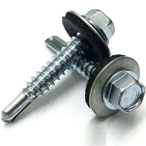 SELF DRILLING TEK SCREWS WITH SEALING WASHERS ZINC PLATED FOR METAL ROOFING
