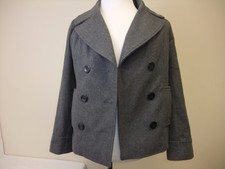 Vintage Merona Women's Charcoal Gray Wool Pea Coat Jacket Size Small