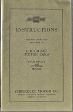 1923-1924 Chevrolet 490superior Owners Instruction Manual Excellent Original 1923-1924 Chevrolet 490superior Owners Instruction Manual Excellent Original