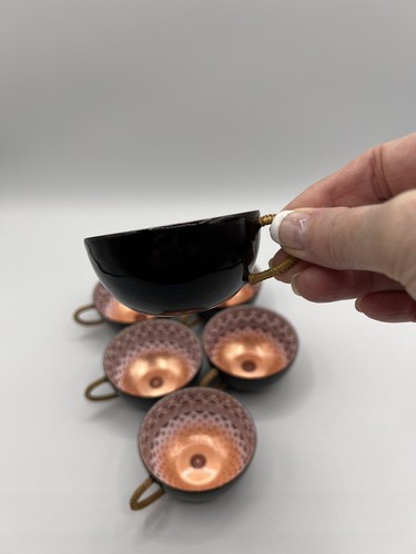 Vintage Email Studio Steinbock Vienna Espresso Cups, Enamel Over Copper (6) - Picture 10 of 12