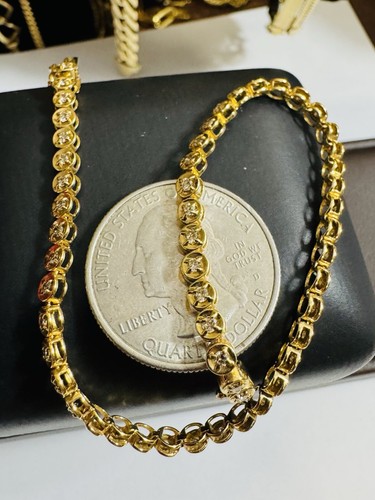 750 K18 18K Japan Gold 1Carat Diamond Tennis Bracelet 19cm 7.5” Long 3.8mm 7g - Picture 5 of 24