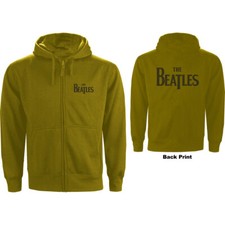 The Beatles Unisex Zipped Hoodie: Drop T Logo Back Print 