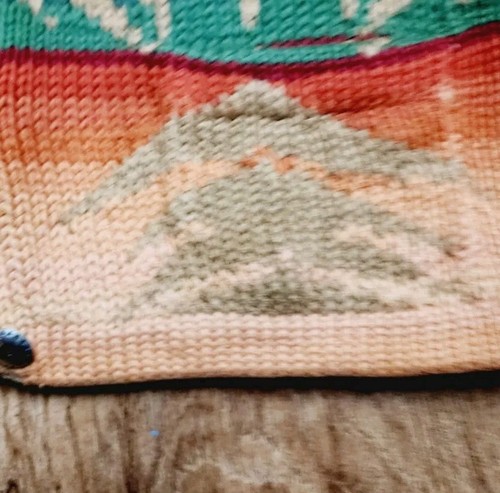 Vtg 90's Ralph Lauren Country Medium Southwestern Blanket Vest Hand Knit - Picture 3 of 15