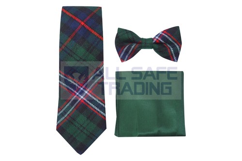 Premium Men’s Gift Tie Set Tartan Necktie Pocket Square Bowtie For Men - Picture 119 of 138