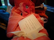 POTTERY Barn Kids baby seahorse bath wrap mono Riley New wo tag