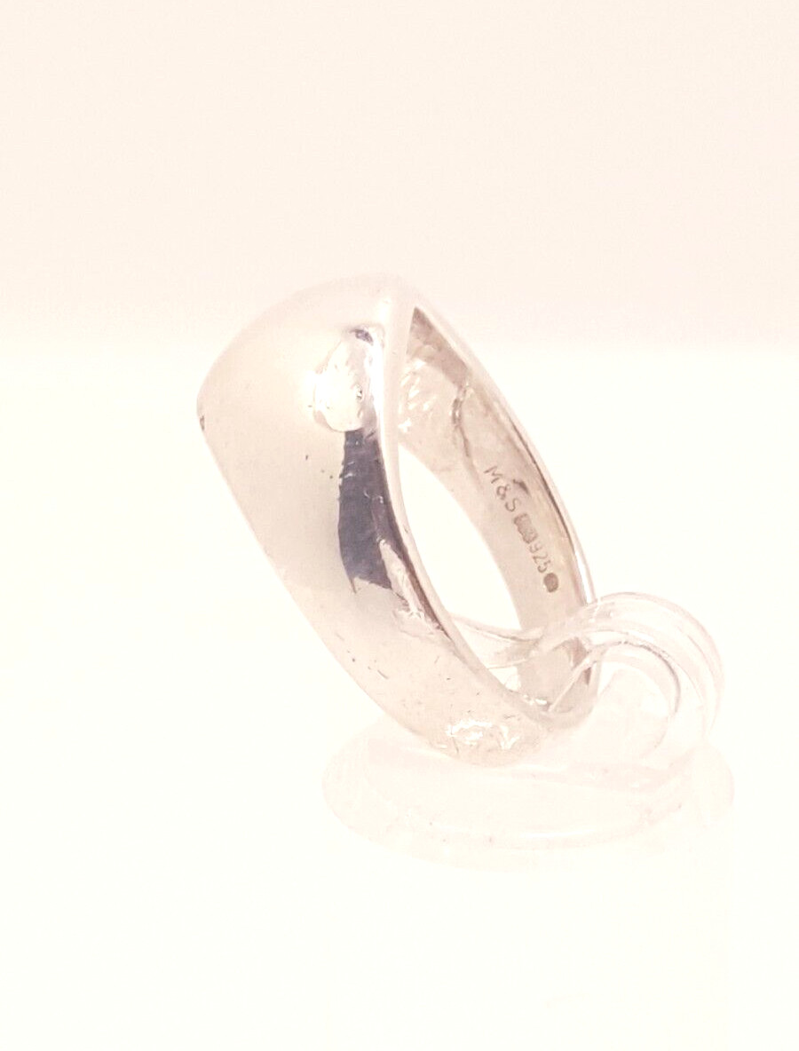 Fully Hallmarked Graduated Solid Band Ring 925 Si… - image 2