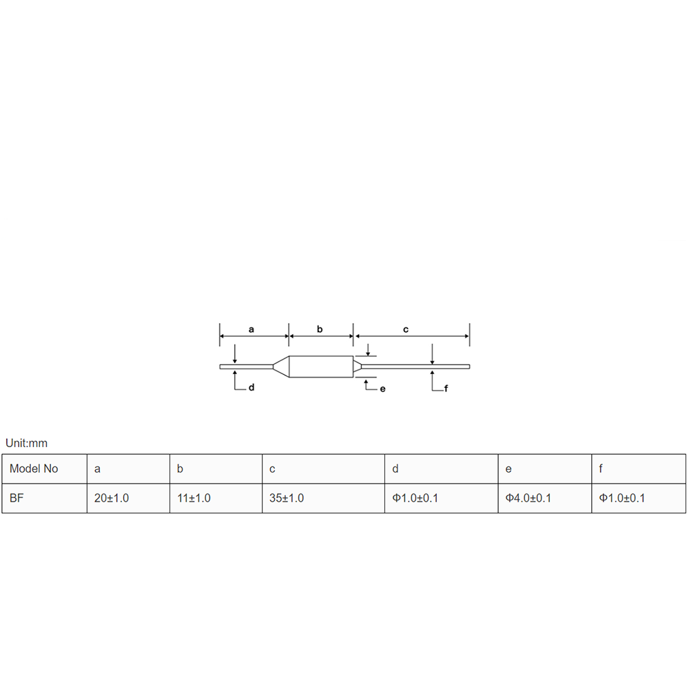 5Pcs AUPO BF157 Thermal Fuse Links Axial Lead TF Cutoff 157℃ 157 Degree ...