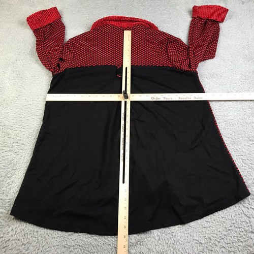 Ali Miles Jacket Womens M Red/Black Polka Dot Big Button Up Ruffle Collar Coat - Picture 5 of 8
