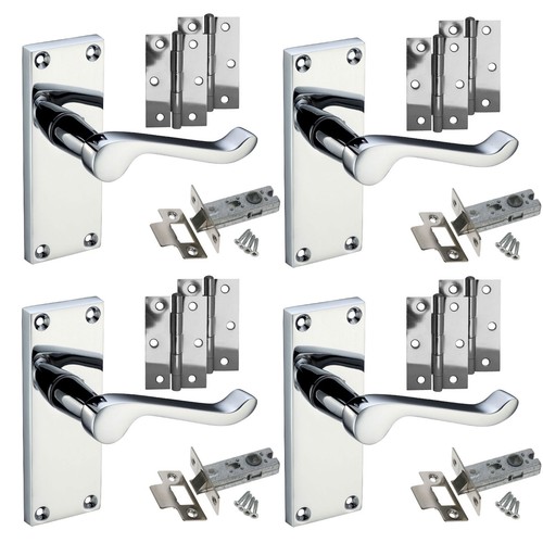 Door Handle Packs Victorian Scroll Polished Chrome Door Packs Sets 15
