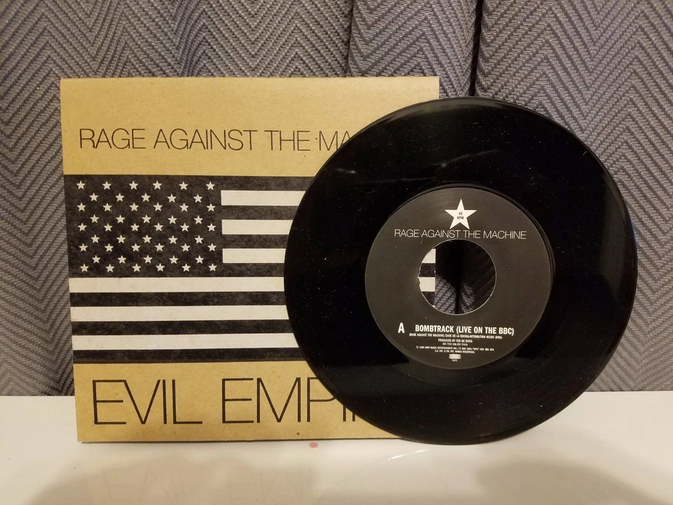 RAGE AGAINST THE MACHINE EVIL EMPIRE Advance Silkscreened NM 7 inch SCARCE 1995 - Image 3 of 3