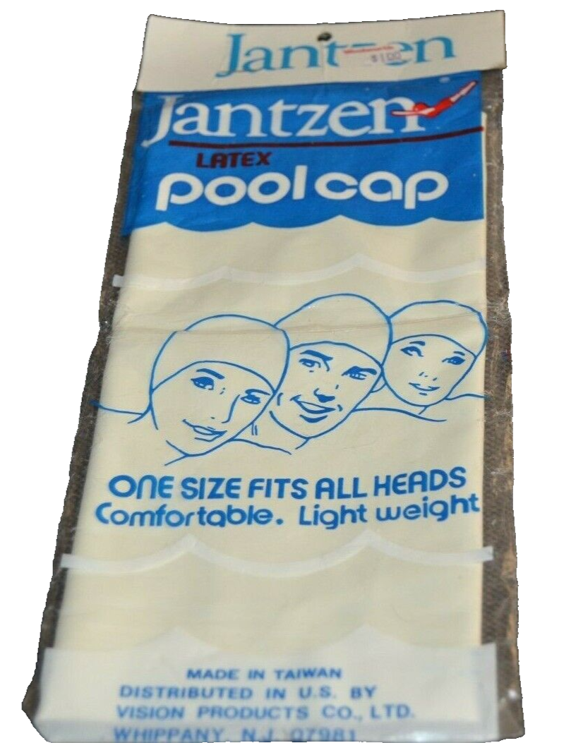 JANTZEN Pool Swimming Latex SWIM CAP WHITE Adult One Size  display picture 2
