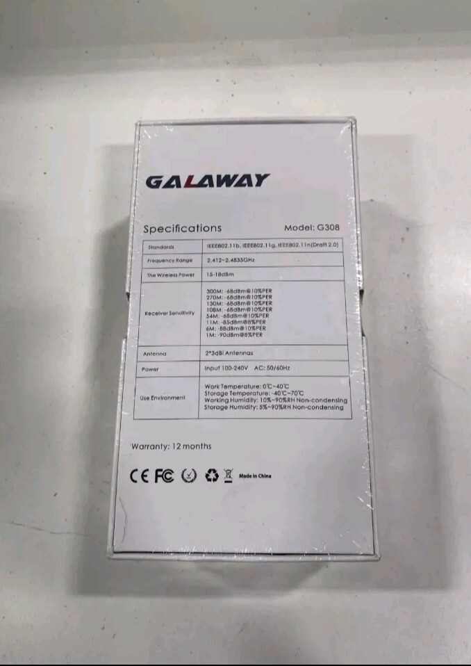 Galaway 300Mbps Wireless Repeater Wifi Range Extender G308
