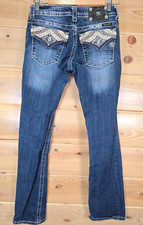 Miss me Jeans JP5705B Boot Cut Rhinestone Size 27x32 Embroidered