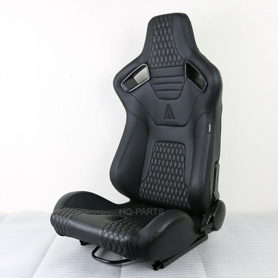 2 X ASIENTOS DE CARRERAS DE CUERO PVC CARBONO NEGRO PREMIUM TANAKA SE ADAPTA A VW Foto 2 de 4