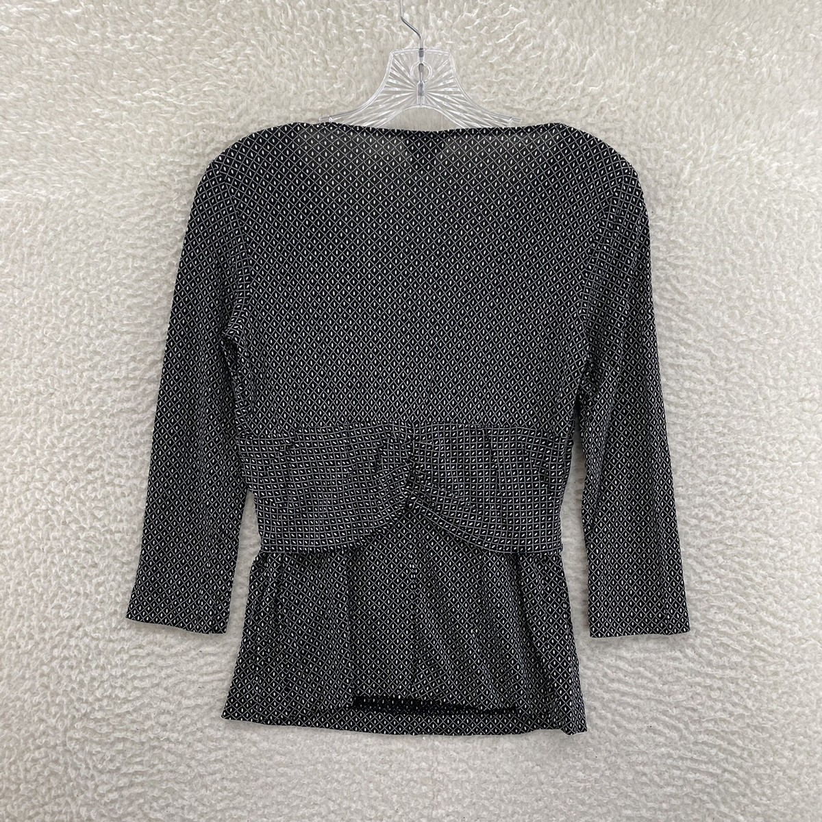 Mimi Maternity Black White Pattern Slinky Stretch Twist Bust
