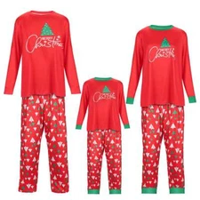 Family Matching Christmas Pyjamas Adult Kids Xmas Nightwear Pajamas Pjs Set