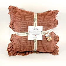 2Pc ELAV Of Portugal 20" x 20" Crochet Cotton  Luxury Decorative  Pillow