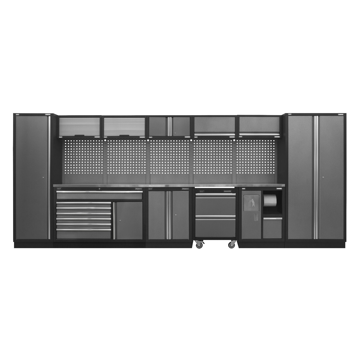Sealey Modular Storage System Combo - Stainless Steel Worktop Garage Workshop...