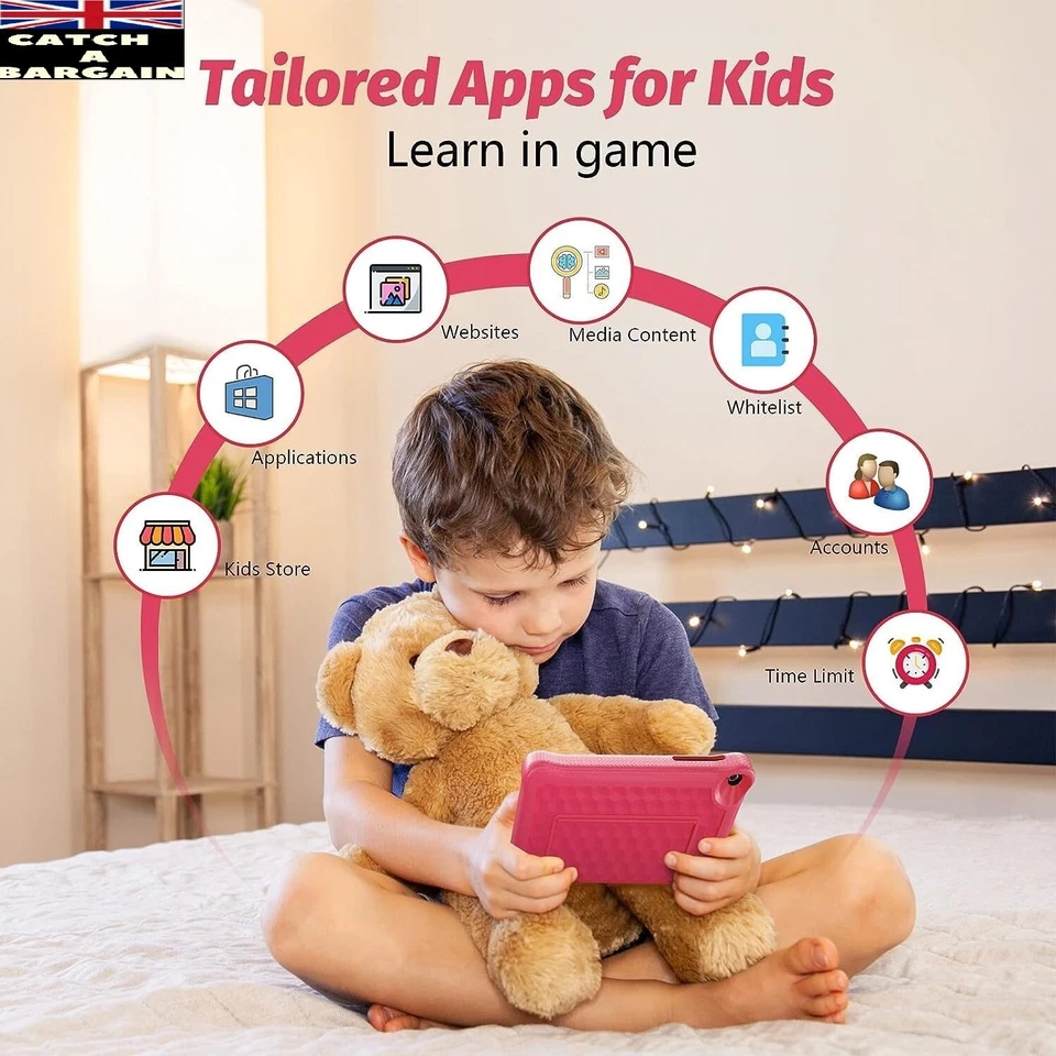 8 inch T801 Kids Tablet 2GB RAM 32GB ROM 4000mAh Android 10 IPS HD Display (K809 - Image 4 of 4