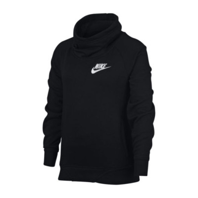 nike black funnel neck hoodie