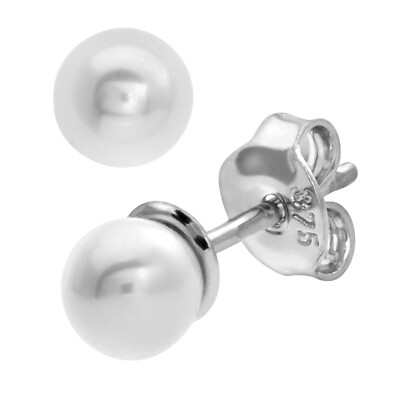 Ohrstecker 9 kt Weißgold Perlen 0,4 cm hoch von Citerna