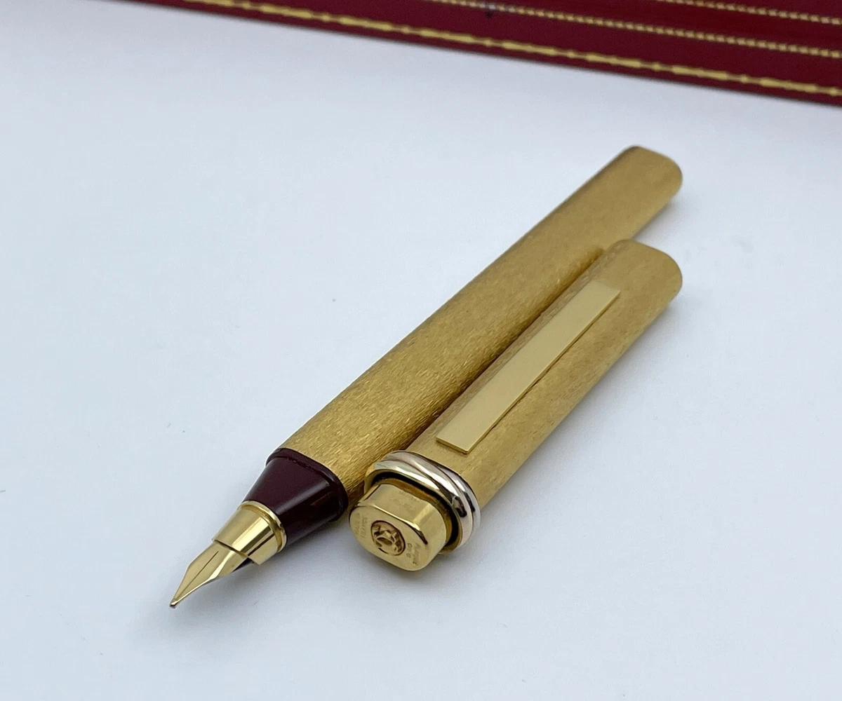 Vintage Must de Cartier Vendome Trinity Oval Gold Plated Fountain