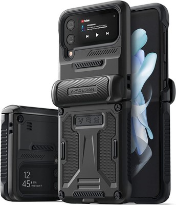 For Samsung Galaxy Z Flip 4 VRS Design [Terra Guard Active]Semi-Auto Hinge Cover