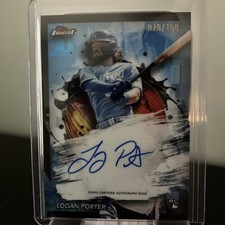 2024 Topps Finest Logan Porter Rookie Sky Blue Auto 70/150 Color Match Royals