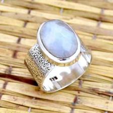 Rainbow Moonstone / 925 Silver / Handmade Ring / Statement Ring /All SZ SB-110
