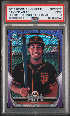 mallon☆ 2023 Bowman Chrome #BCP222 Rayner Arias Purple Shimmer Refractor