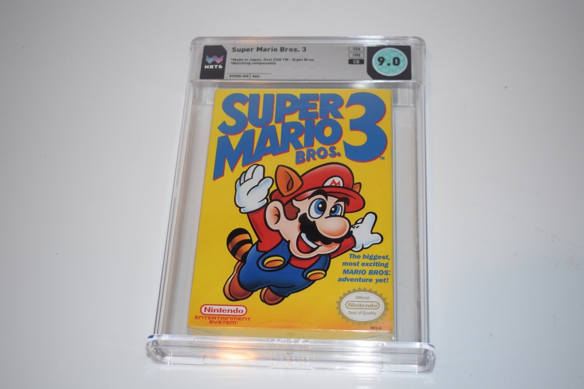 SUPER MARIO 3 (Nintendo Entertainment 1990) NES--WATA 9.0 CIB-2ND