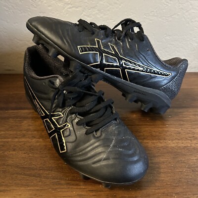 ASICS Ultrezza Soccer Cleats Shoes Black/Gold Sz 4.5 US /37 EU