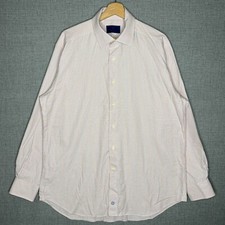 David Donahue Dress Shirt Men's 17-34/35 Multicolor Plaid Long Sleeve