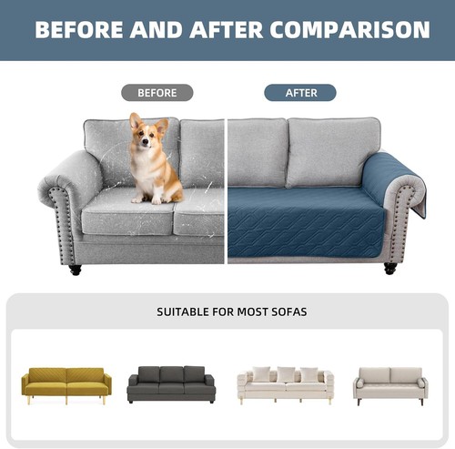 1+2+3 Sitz Sofabezug Wasserdicht Gesteppt Stuhl Sofa Couch Schonbezug Matte 3tlg/Set - Bild 33 von 69